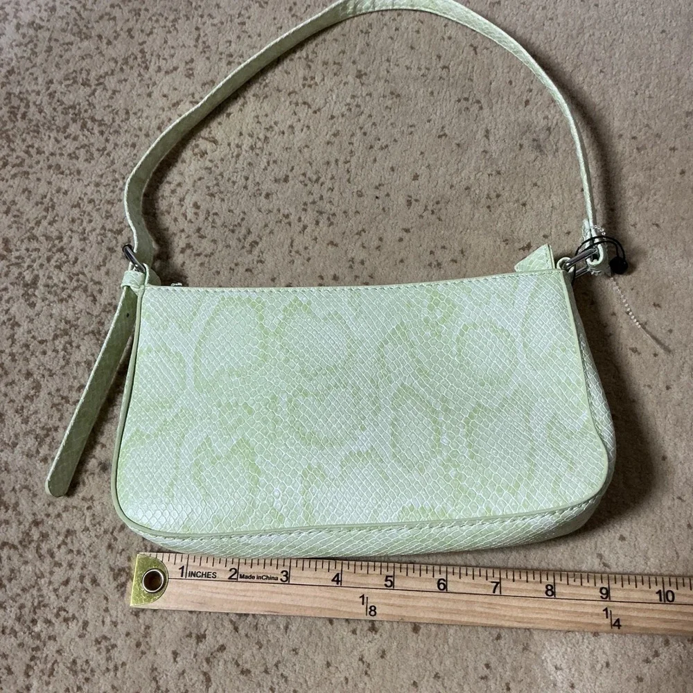 Cotton On Lime Green Snakeskin Baguette Shoulder Bag‎ 90s Y2K Recycled Plastic
